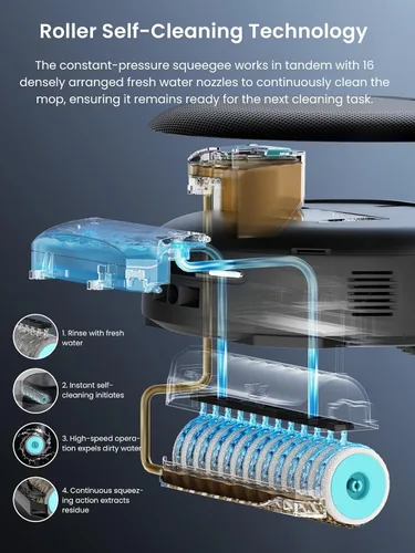 Miniatura 4 de Lefant LiDAR Robot aspiradora y trapeador, succión de 23000 Pa, 120 días de autovaciado, PSD 2.0 inteligente para evitar obstáculos, lavado