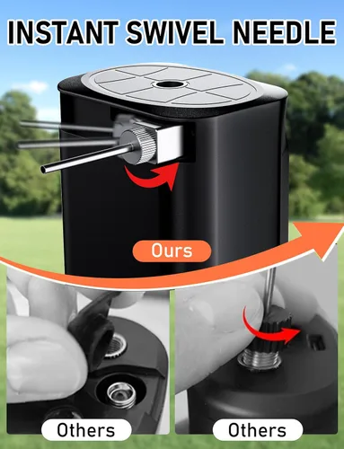Miniatura 3 de Inflador y deflector eléctrico portátil con aguja plegable, bomba de aire de bola deportiva con batería recargable con manómetro para baloncesto