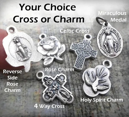 Miniatura 3 de Santo patrón de la curación, San Pío de Pietrelcina, Padre Pío, collar, llavero o clip, joyería católica de reconciliación, personaliza con inicial