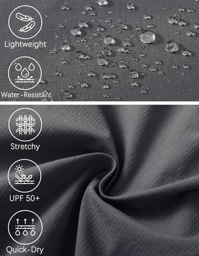 Miniatura 5 de WENRONSTA Pantalones cargo de senderismo y trabajo para hombre secado rápido ligeros impermeables 6 bolsillos para pesca de montaña para acampar