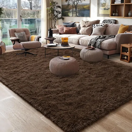 Miniatura 60 de Foxmas - Alfombra para centro de habitación, esponjosa y ultrasuave, para dormitorio, habitación de los niños, habitación del bebé, afelpada, Azul
