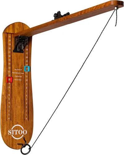 Ring Toss Game for Adults, Outdoors Games, Wall Mounted Hook and Ring Game with Foldable Arm Madera