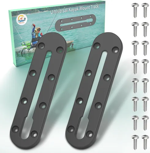 Miniatura 8 de Huntury Pista de kayak, pista de perfil bajo para kayak, riel de kayak, pista de montaje de accesorios de kayak, pista de engranajes de kayak