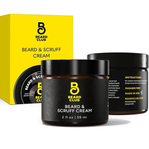 The Beard Club Crema para Barba de Biotina - Mantequilla de Karité Hidratante y Humectante para un Vello Facial y Piel Más Saludables