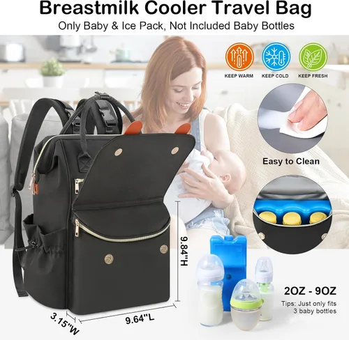 Miniatura 2 de PIIOSER Mochila para extractor de leche compatible con Spectra S1/S2, bolsa de bombeo manos libres con enfriador para madres trabajadoras, mochila