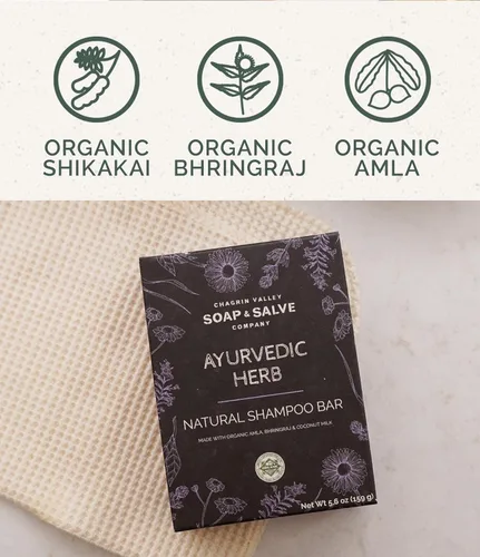 Miniatura 2 de Chagrin Valley Soap & Salve Ayurvedic Champú orgánico y jabón en barra de jabón corporal – Nutre la caspa y el cabello opaco – Champú sin sulfato