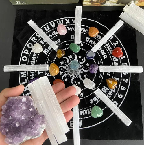 Miniatura 5 de XIANNVXI Palitos de selenita de 4 pulgadas, 12 varitas grandes de cristal de selenita blanco crudo, cristales crudos a granel para curación