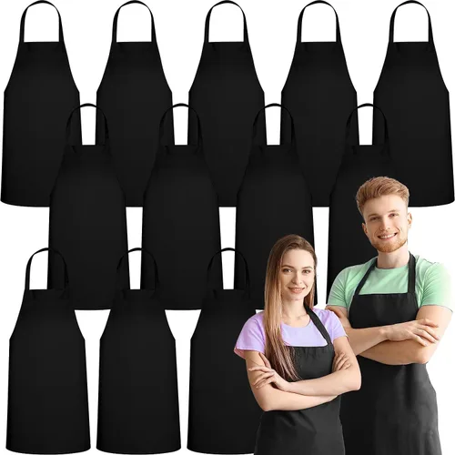GREEN LIFESTYLE Paquete de 12 delantales profesionales de chef – Delantales para asar para hombres, delantales impermeables de cocina para barbacoa,