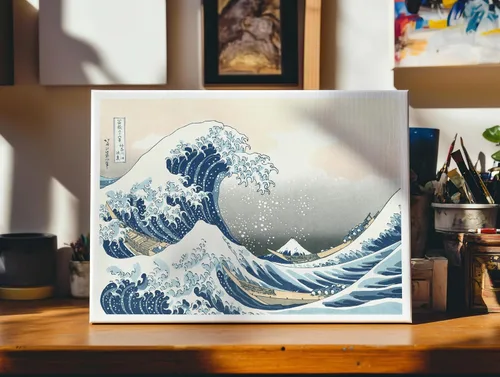 Miniatura 6 de Poster Master Lienzo The Great Wave – Impresión náutica retro – Arte japonés – Regalo para artista, amigo – Arte ilustrado – Decoración