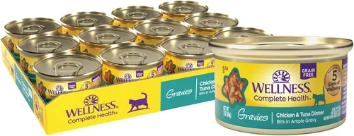 Miniatura 21 de Wellness Complete Health - Alimento húmedo en salsa para gatos adultos, natural, rico en proteínas, sin granos, 5.5 onzas, paquete de 12