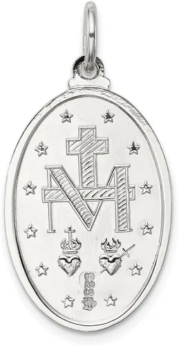 Miniatura 4 de Diamond2Deal Colgante de medalla milagrosa de plata de ley 925, joyería fina para mujer (L- 1.181 in W- 0.630 in), No es una piedra preciosa