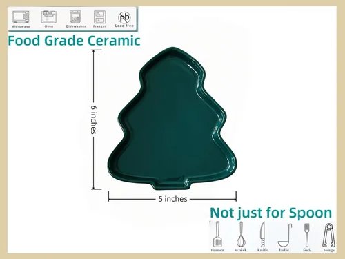 Miniatura 5 de Soporte grande y bonito de cerámica para estufa, árbol de Navidad, soporte para cuchara y soporte para encimera de cocina, estufa y soporte