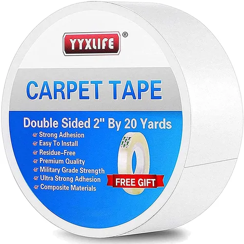 Miniatura 12 de YYXLIFE - Cinta adhesiva de doble cara extraíble para alfombras - Cinta adhesiva para alfombras para suelos de madera dura, cinta antideslizante