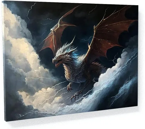 Miniatura 30 de Sense Canvas Dragon Creative 9 - Lienzo decorativo para pared, diseño de dragón para pared, póster grande para el hogar, 40 x 30 pulgadas, 0.75