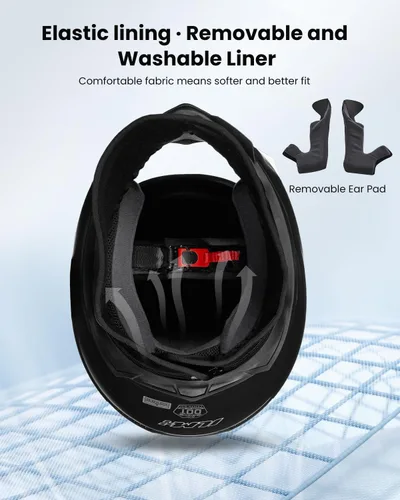 Miniatura 4 de ILM - Casco integral para motocicleta y bicicleta urbana, con bufanda de invierno extraíble, 2 viseras, modelo aprobado por DOT JK313