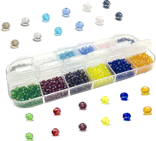 Miniatura 2 de Cuentas de cristal de 0.079 pulgadas de color AB galvanizado, cuentas de Rondelle facetadas, sección de cuentas sueltas naturales para mujer