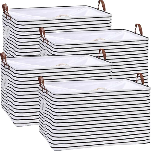 Miniatura 20 de Hinwo 31L Bolsas de almacenamiento grandes, organizadores de armario y almacenamiento, cestas de estante, cestas de almacenamiento plegables