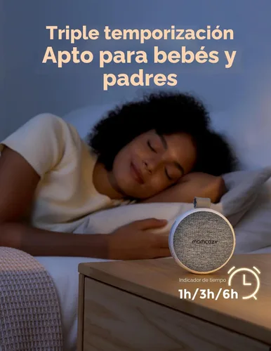 Miniatura 8 de Momcozy - Máquina de sonido portátil con luz nocturna, máquina de ruido blanco para bebés, 20 sonidos relajantes, terapia de sonido, batería de Gris