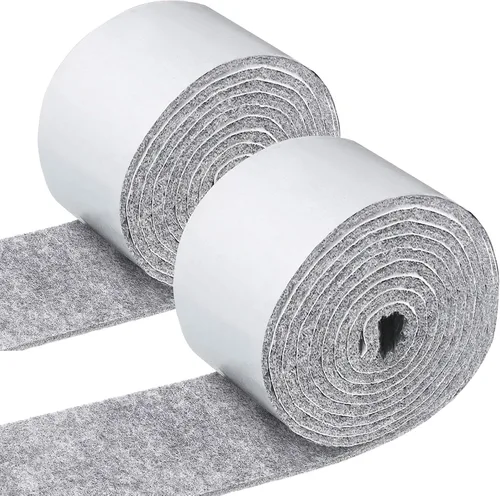 Miniatura 16 de Shappy Paquete de 2 tiras de fieltro con parte trasera adhesiva, rollo de cinta de fieltro, antideslizantes, autoadhesivas, cortables para muebles