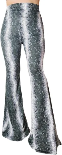 Miniatura 58 de ShopMyTrend - Pantalones de yoga largos con piernas anchas y acampanadas estilo palazzo, con cintura alta, para mujer
