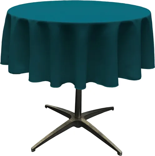 Miniatura 177 de LA Linen - Mantel redondo lavable de popelina de poliéster, resistente a manchas y arrugas, 51", mantel de tela para comedor, cocina, fiesta, Negro