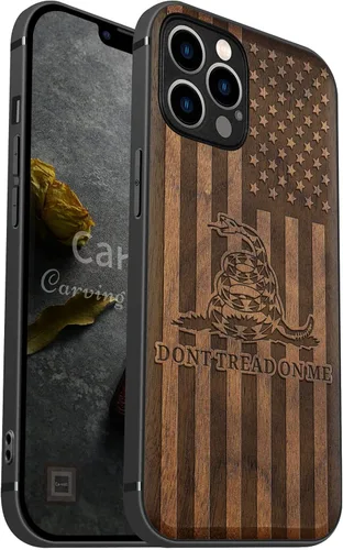 Miniatura 11 de Carveit Funda magnética de madera para iPhone 12 [madera real dura y TPU suave] a prueba de golpes, funda de madera única y elegante compatible