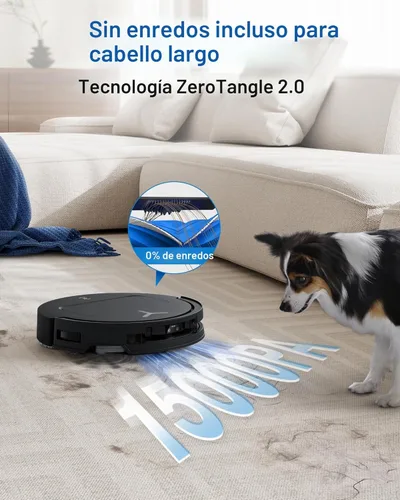 Miniatura 5 de ECOVACS DEEBOT T50 Omni Robot Aspirador y trapeador, 3.19 pulgadas, ultra delgado, succión de 15,000 Pa, ZeroTangle 2.0, limpieza de bordes TruEdge