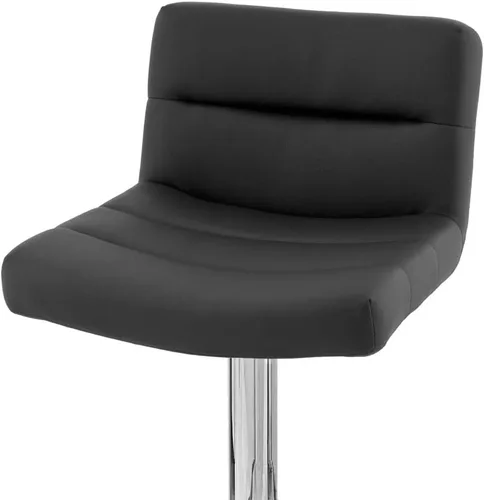 Miniatura 8 de Zuri Muebles enrejado ajustable altura giratoria taburete de bar sin brazos con base cromada - negro