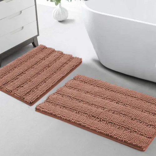 Miniatura 13 de Turquoize Alfombras de Baño de Chenilla Peludas Alfombra de Baño Antideslizante Gruesas Alfombras Peludas para Baño Chenilla Juego de Alfombra
