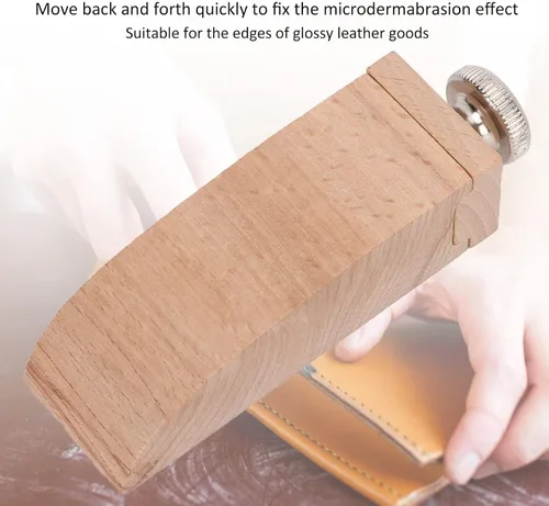 Miniatura 5 de TOPINCN Soporte para papel de lija de haya, bloques de lijado, herramientas de cuero hechas a mano, bloque de lijado de madera, madera sin terminar