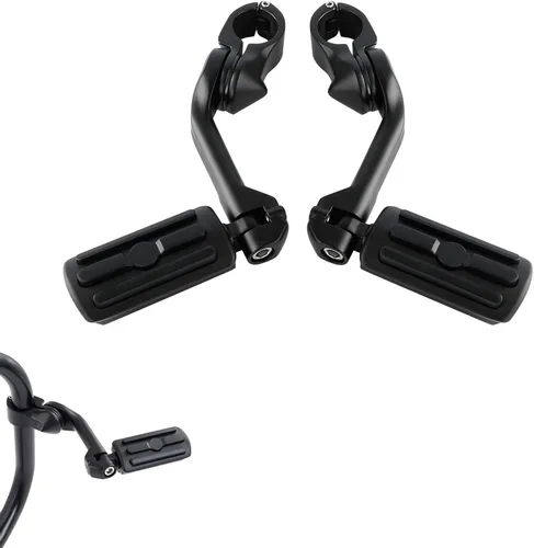 Miniatura 18 de XFMT - Estribos de color negro mate para motocicleta, 1.25 pulgadas, incluye kit de montaje