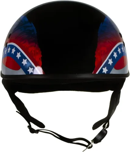 Miniatura 5 de Hot Leathers HLT68 Eagle Wings Black Advanced DOT - Casco de calavera para motocicleta, para hombres y mujeres