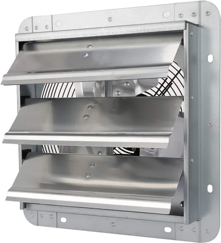 iPower Ventilador de escape de obturador de 10 pulgadas de aluminio, alta velocidad 1650RPM, 820CFM, 1 paquete, plateado