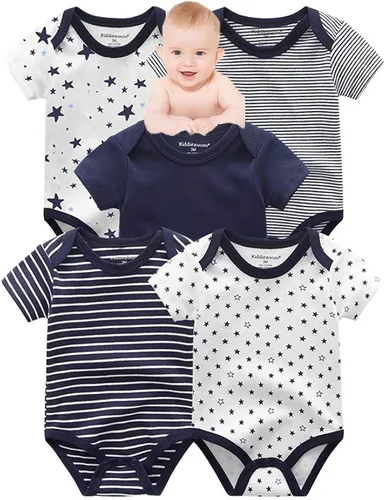 Miniatura 2 de Kiddiezoom Conjunto de ropa unisex de manga corta para bebé recién nacido