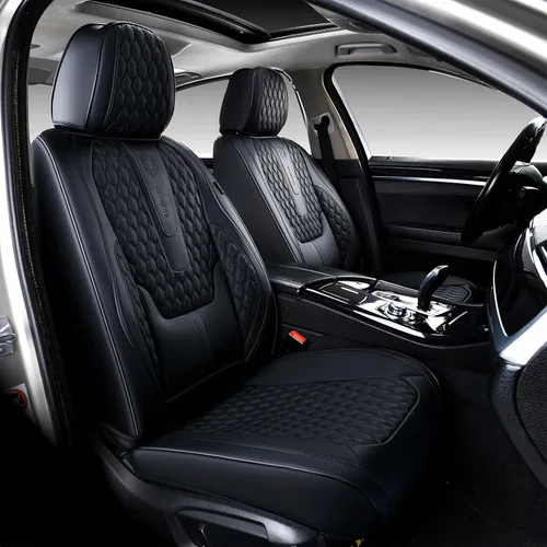Miniatura 31 de Coverado Juego completo de fundas de asiento de automóvil, fundas de asiento de piel de napa para automóvil, protector de asiento de automóvil