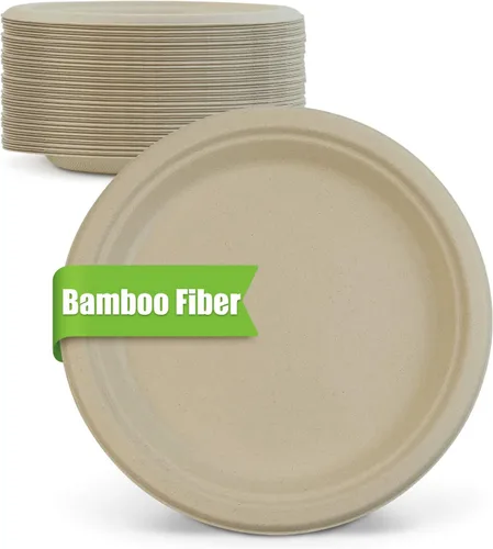 Miniatura 11 de Green Earth, Platos compostables de 12 pulgadas, 125 unidades, fibras de bambú naturales, vajilla diaria – Biodegradable, desechable, forma ovalada