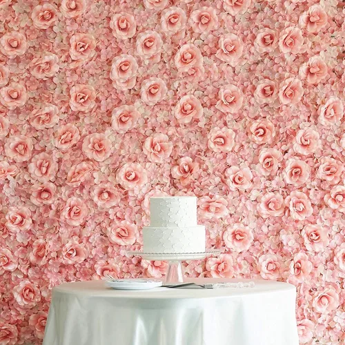 Miniatura 9 de Enova - Tapete de pared de flores artificiales de hortensias y rosas de 11 pies cuadrados, paquete de 4, telón de fondo de flores de follaje