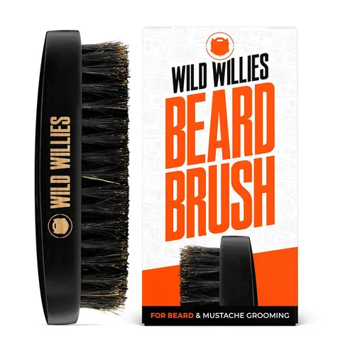 Wild Willies Cepillo de Cerdas de Jabalí Natural para Cabello y Barba - Cepillo Multiusos de Cerdas de Jabalí para Peinar el Cabello Hacia Atrás,