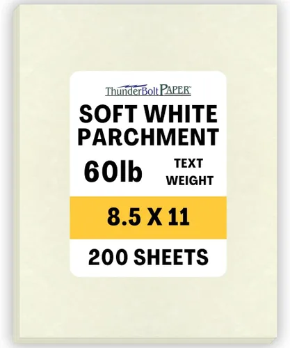 Miniatura 21 de 50 hojas de papel de pergamino blanco suave 60# (= enlace 24) – 8.5 x 14 pulgadas tamaño legal – 60 libras no es peso de tarjeta – Semblance