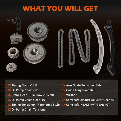 Miniatura 5 de Kit de cadena de distribución del motor w/VVT para Discovery Sport 2015-2018 1999CC 122Cu para Evoque 2.0L 2012-2017 Reemplazar #