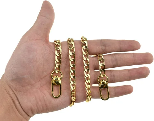 Miniatura 13 de HAHIYO Mini Pochette - Correa de cadena fina y ancha de 0.276 in para LV de 7.9 pulgadas de largo, 7.9 pulgadas de grosor, 0.102 in, oro amarillo