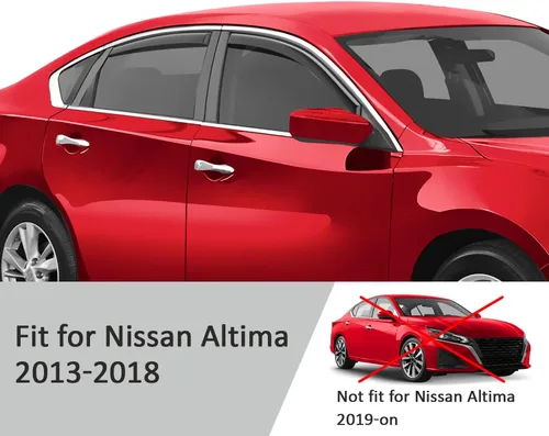 Miniatura 5 de Voron Glass 220235 - Protectores de lluvia extra duraderos en el canal para Nissan Altima 2013-2018, deflectores de ventana, viseras de ventilación