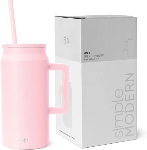 Miniatura 22 de Simple Modern - Vaso de 1,5 l con asa y tapa con pajita, botella de agua grande de acero inoxidable reutilizable con aislamiento, regalos para Rocío