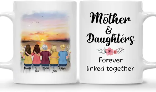 Miniatura 12 de Gossby Tazas personalizadas para mamá, regalos personalizados para mamá de hijas, hijos con avatares, nombres, cumpleaños, día de la madre, regalos