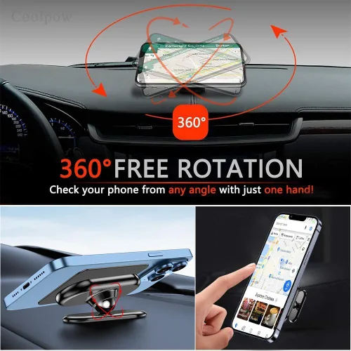Miniatura 5 de 【Paquete de 2】 Soporte magnético para teléfono para automóvil, [Imán súper fuerte] [con 4 placas de metal] Soporte de teléfono celular