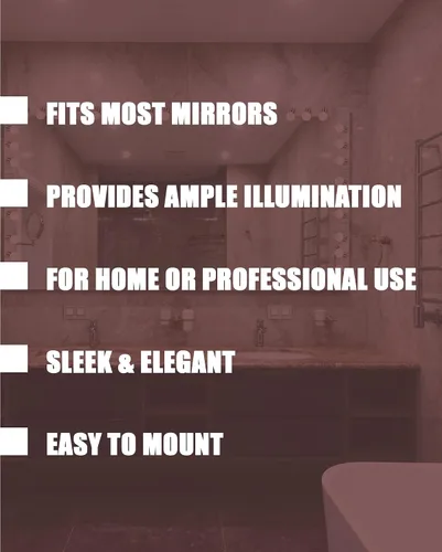 Miniatura 4 de Lighting - Tira de tres luces para tocador de estilo Hollywood con placas cromadas, accesorios de calidad de salón para dormitorio, baño, vestidor