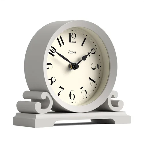 Miniatura 9 de JONES CLOCKS® Reloj de repisa Saloon Diseño tradicional de doble scroll Verde Estilo clásico contemporáneo para escritorio, mesa, estante