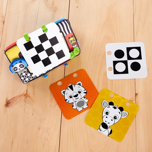 Miniatura 5 de Baby Einstein Flip para Arte Espejo de Actividad de Piso de Alto Contraste con Tarjetas para Llevar, Juego de Tiempo de Barriga, Recién Nacido+