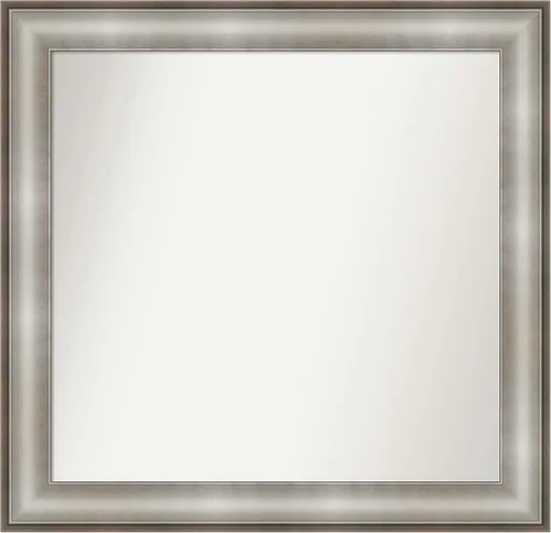 Miniatura 399 de Amanti Art Espejo de baño plateado para sobre fregadero, 28 x 47 pulgadas, espejo rectangular de plata imperial, marco de madera tradicional de gran