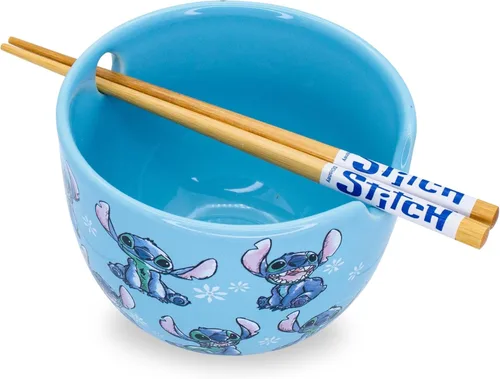 Miniatura 2 de Disney Lady And The Tramp Serenade - Juego de vajilla de cerámica para ramen, incluye cuenco de fideos de 20 onzas y palillos de madera